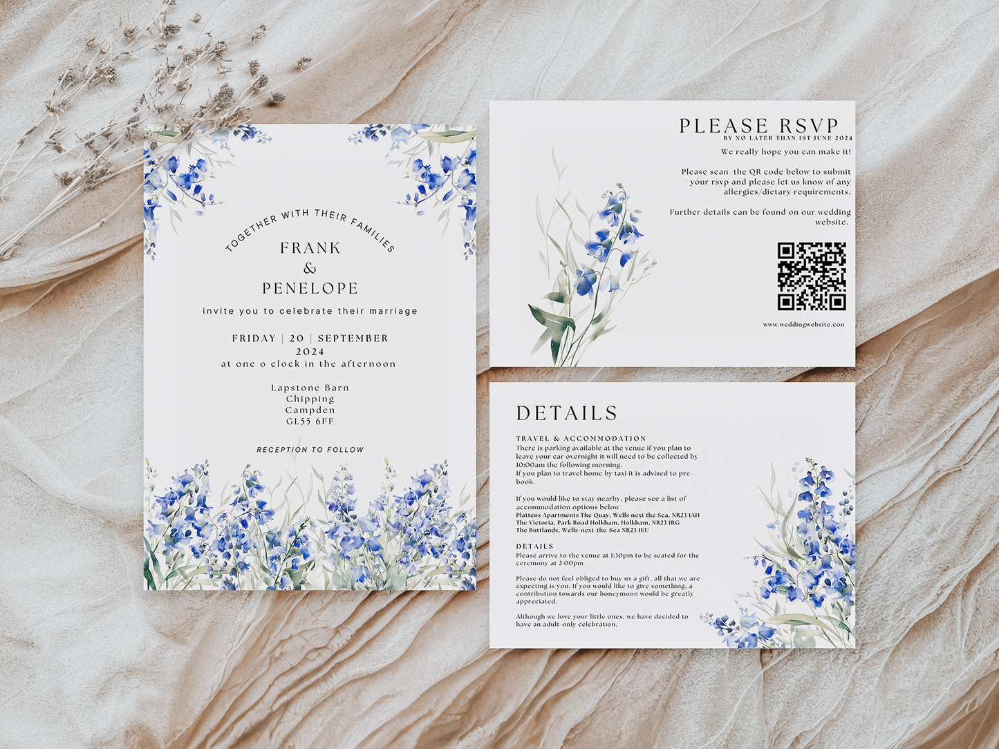 Bluebell | Wedding Invitation (Day Guests)