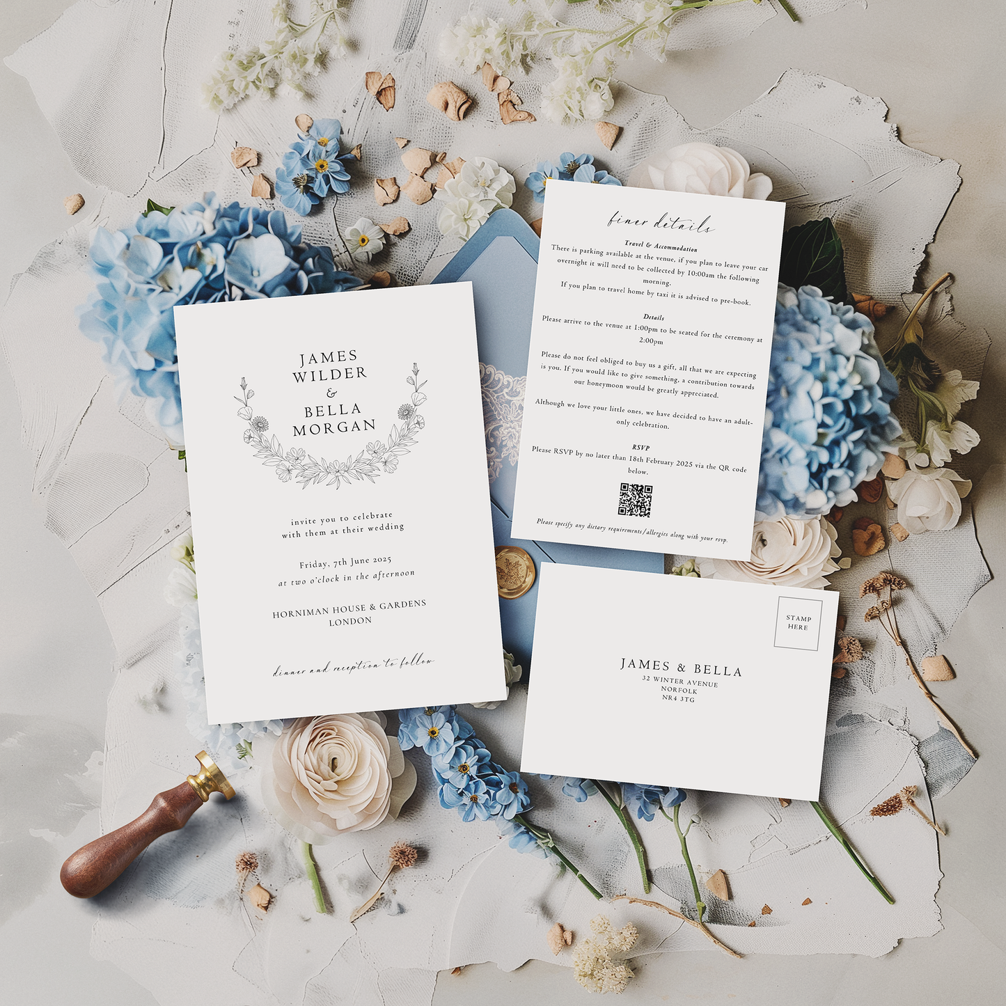 Hyacinth | Wedding Invitation (Day Guests)