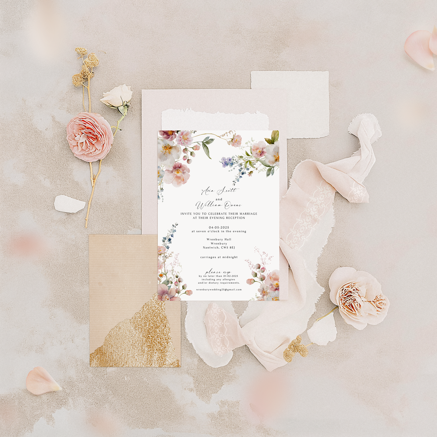 Iris | Evening Wedding Invitation