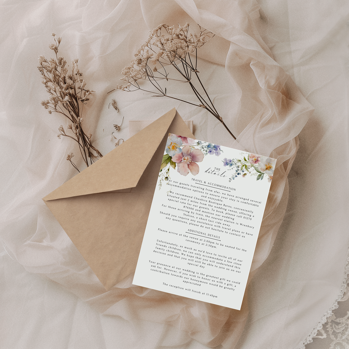 Iris | Wedding Invitation Details Card