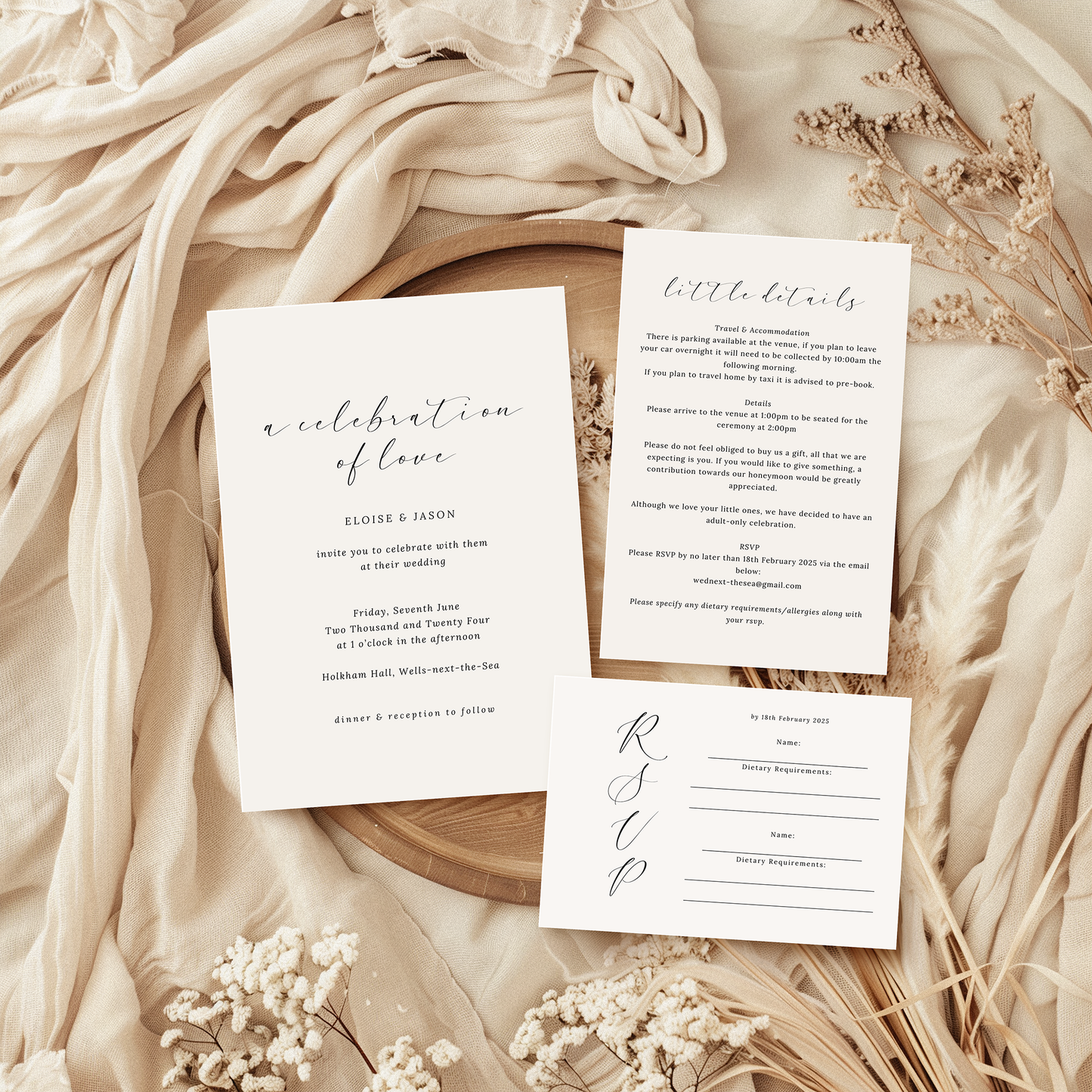 Penelope | Wedding Invitations (Day Guests)