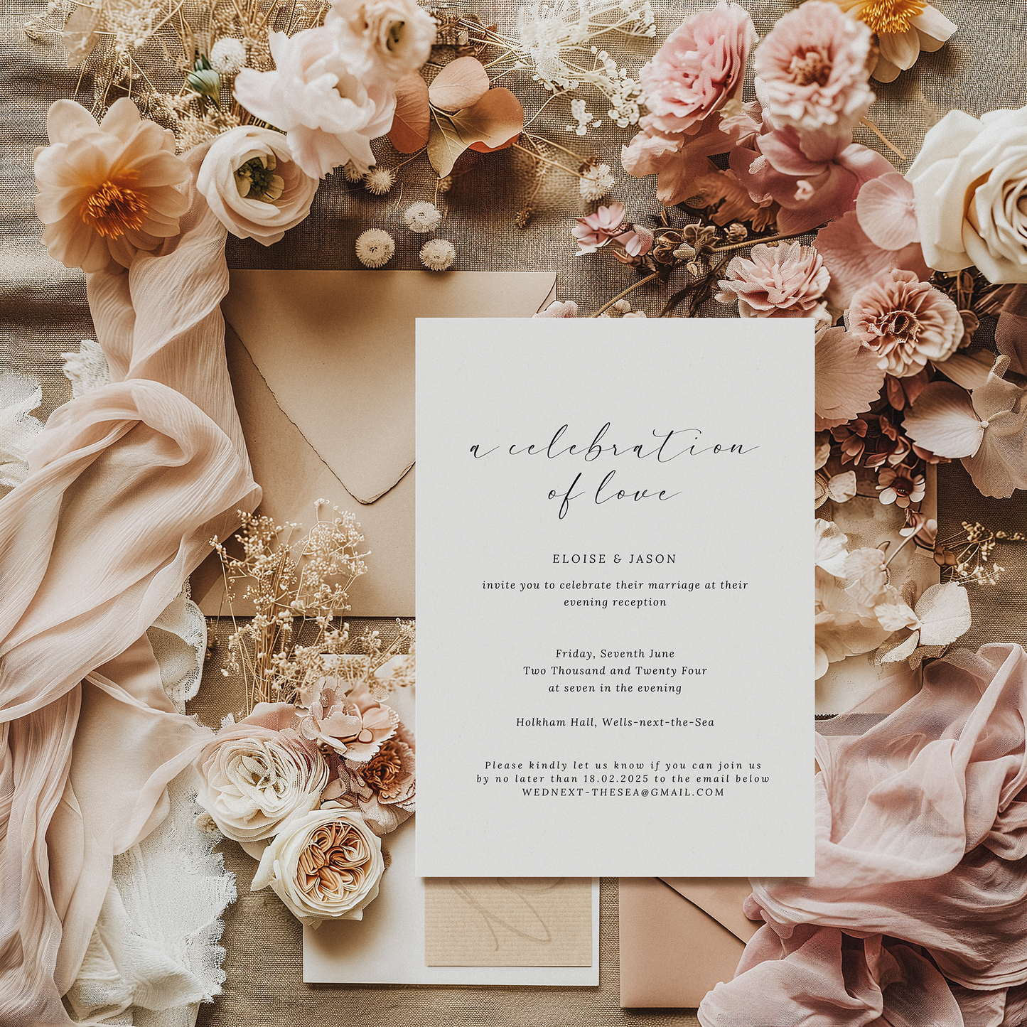 Penelope | Evening Wedding Invitation