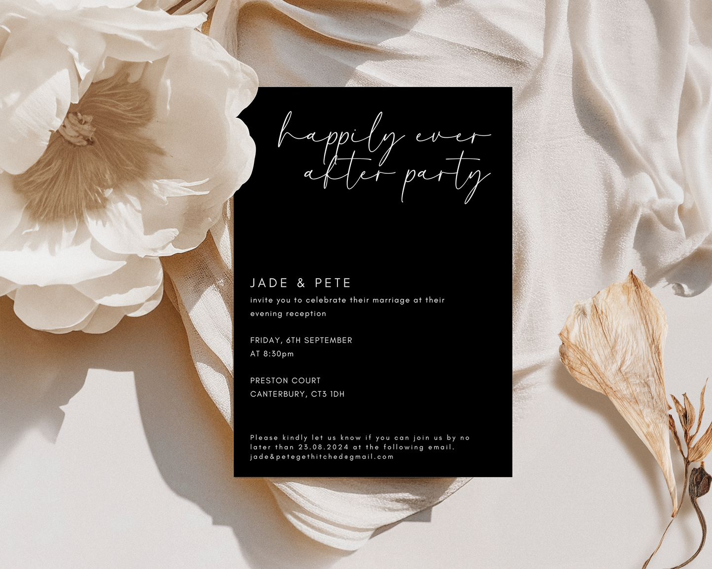 Monochrome Evening | Evening Wedding Invitation