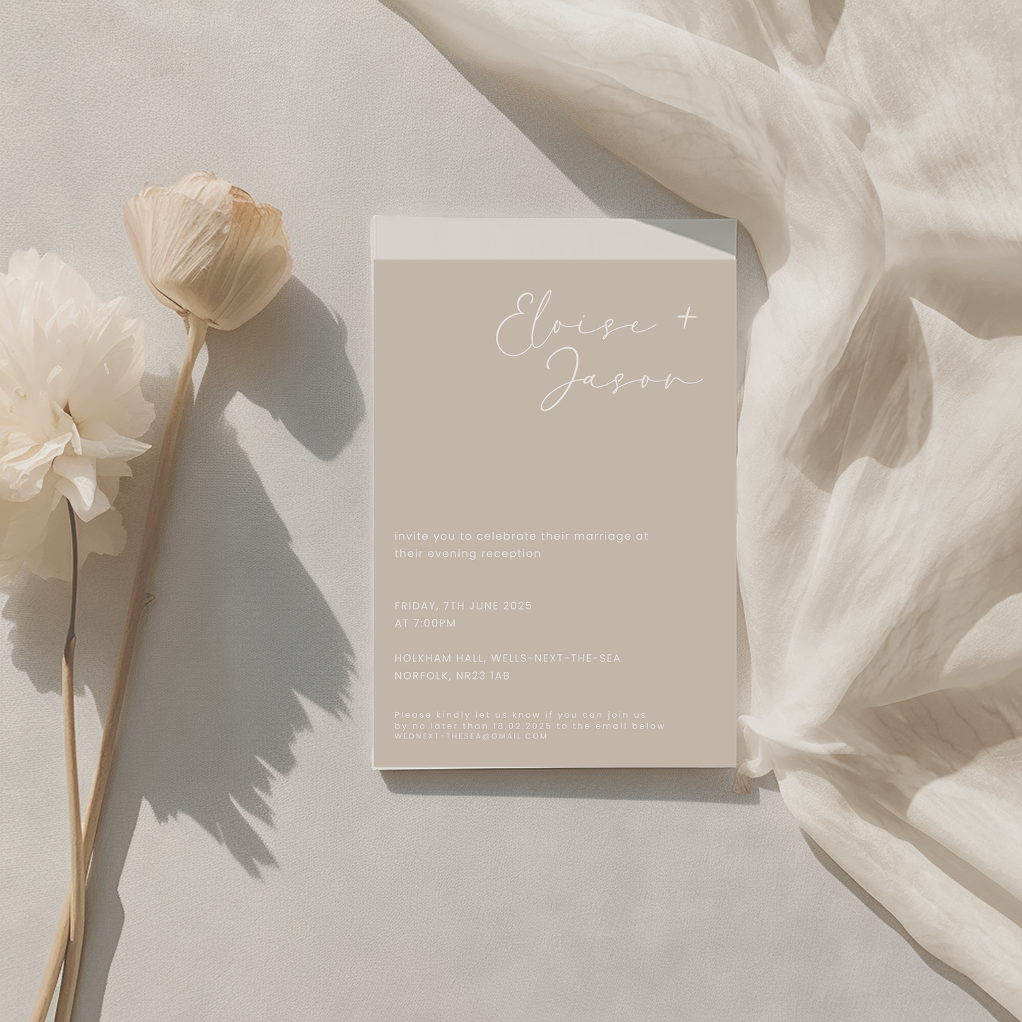 Neutral Evening | Evening Wedding Invitation