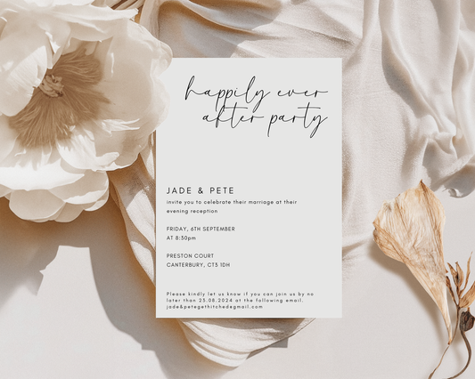 Happily Ever After Party | Evening Wedding Invitation