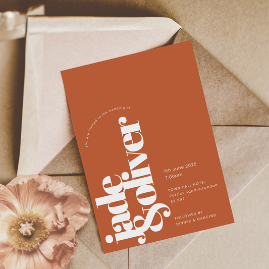 Luna | Evening Wedding Invitation - Squash