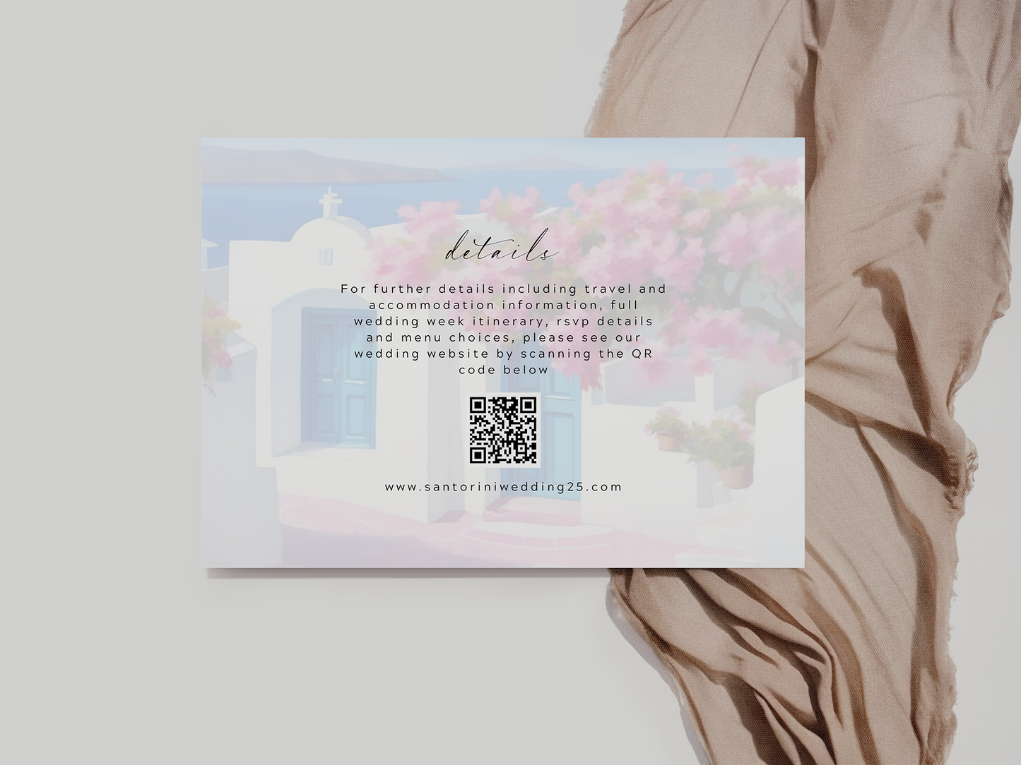 Mediterranean Dreams | Wedding Invitation Details Card