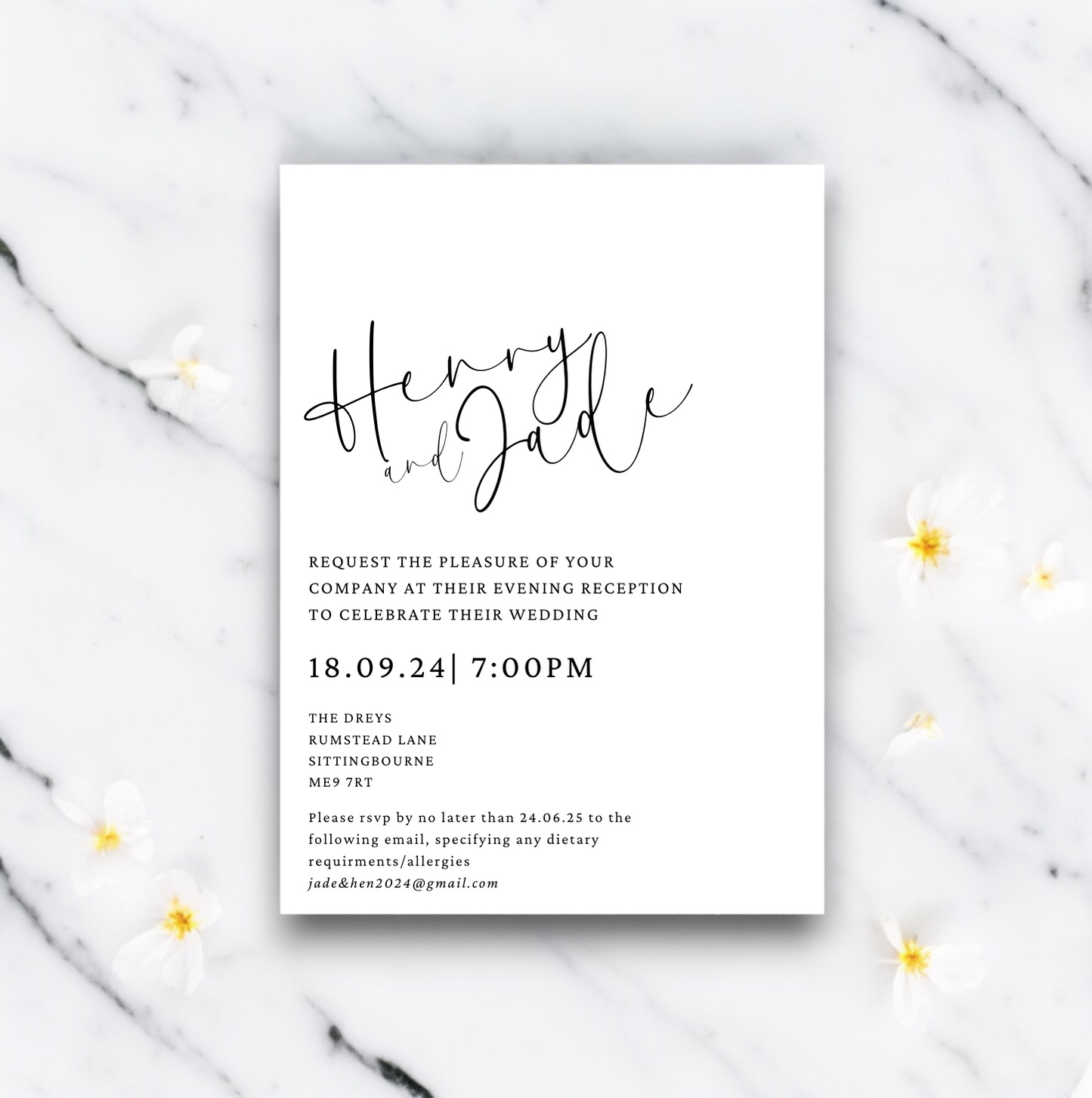 Willow | Wedding Invitation (Evening guests)